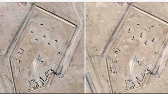 تصاویر ماهواره‌ای پایگاه هوایی عدید در قطر در ۱۷ ژانویه و ۲۵ ژانویه ۲۰۲۶
