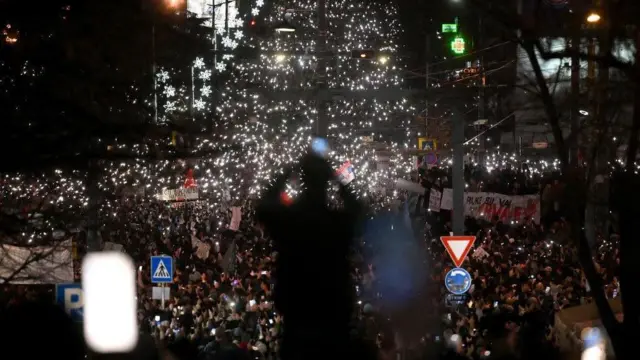 సెర్బియా, నోవి శాడ్, రైల్వే స్టేషన్, ఆందోళనలు, ట్రాఫిక్ జామ్, రహదారుల దిగ్బంధం, ఆందోళనకారుల డిమాండ్లు