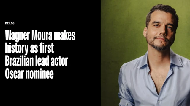 Print de reportagem do LA Times sobre Wagner Moura