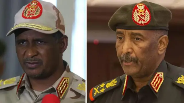 Hızlı Destek Kuvvetleri Komutanı Muhammed Hamdan Dagalo ve Sudan Egemenlik Konseyi Başkanı Abdulfettah el-Burhan