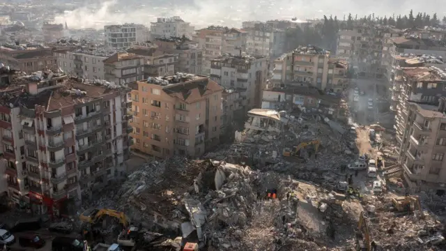 Fotos of di earthquake destruction