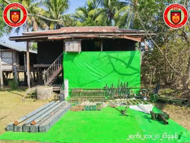 ပြည်သူ့စစ် (ပျူစောထီး) အားကောင်းရာ ကသုံးလုံးဒေသထဲက ရွာတွေကို အမှတ် ၁ စစ်ဒေသက အေအေနဲ့ အတူ ပူးတွဲ သိမ်းပိုက်ပြီးနောက် မြင်ကွင်း