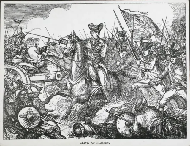 पलासी की लड़ाई का हाथ से बनाया एक चित्र