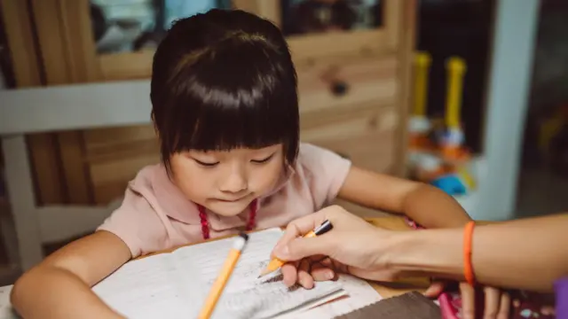 Girl doing homework