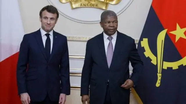 Rais Macron alikuwa nchini Angola siku ya Ijumaa kukutana na Rais João Lourenço
