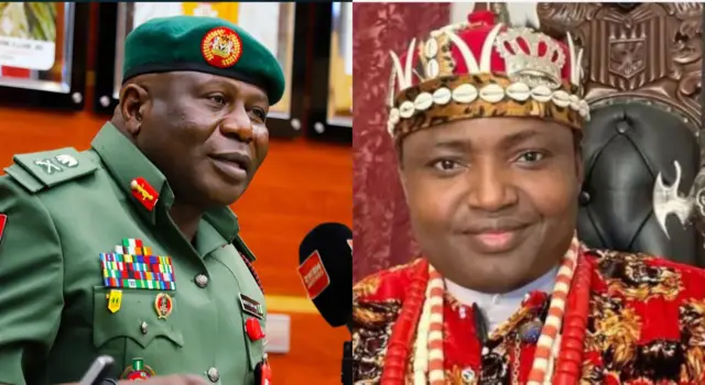 Aworan Simon Ekpa ati olori ologun orileede Naijiria