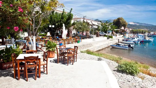 A restaurant at the marina in Samos Island 1193