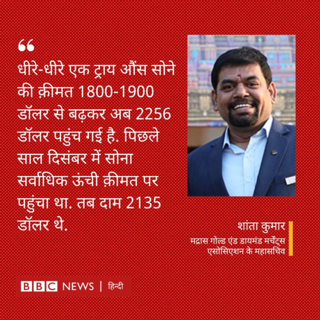  मद्रास गोल्ड एंड डायमंड मर्चेंट्स एसोसिएशन के महासचिव शांता कुमार 