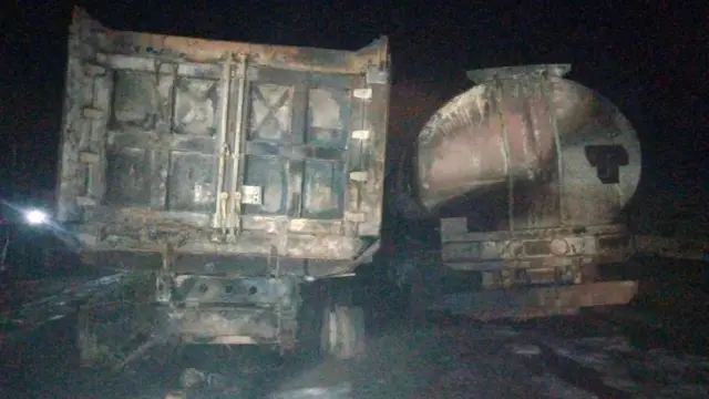 Foto of trucks wey burn
