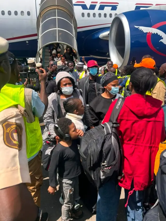 Nigerians arriving from South Africa