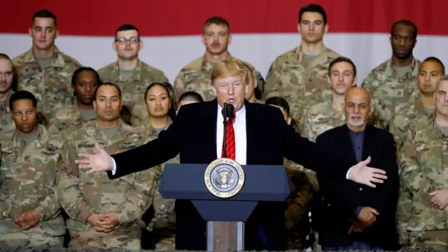 ترامپ در پایگاه نظامی در افغانستان