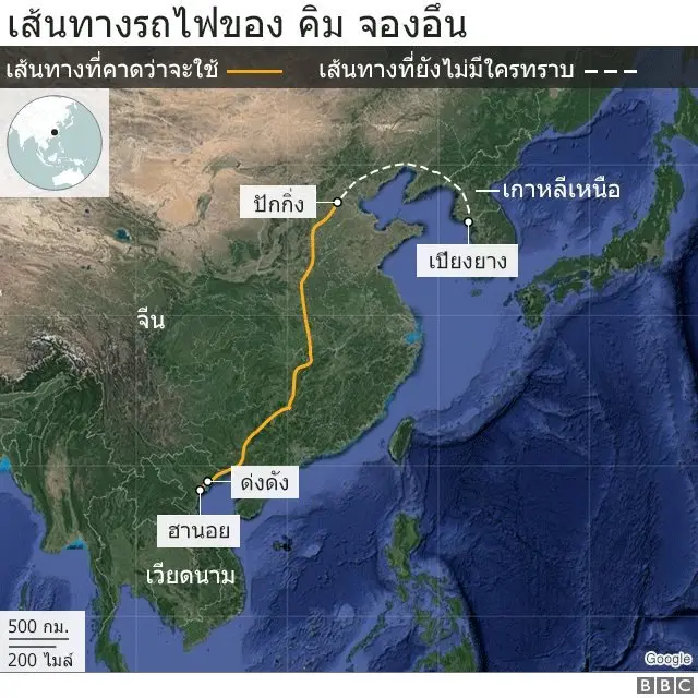 เส้นทางรถไฟของคิม จองอึน