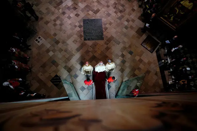 King Charles III arrives for his coronation at Westminster Abbey