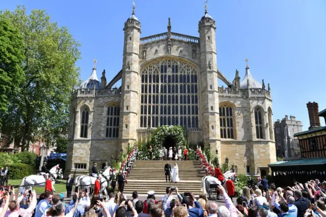 Casamento real de Harry e Meghan na Capela de São Jorge em 2018