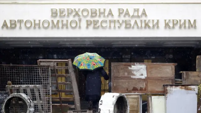 Верховный Совет Крыма в баррикадах, 27 февраля 2014 года