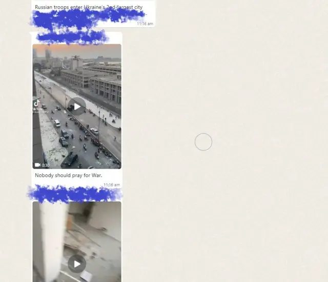 Ukrainian girl confronting a Russian soldier