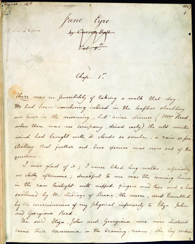夏洛蒂·勃朗特的《简·爱》手稿