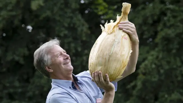 Huge vegetables: 9kg onion and other record-breaking giant veg