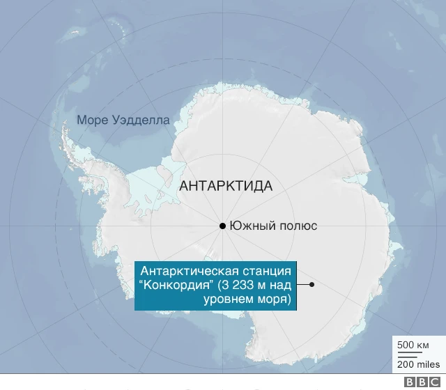 Карта-схема Антарктиды