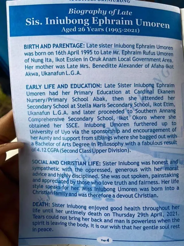 Akwụkwọ maka ndụ Iniobong Umoren