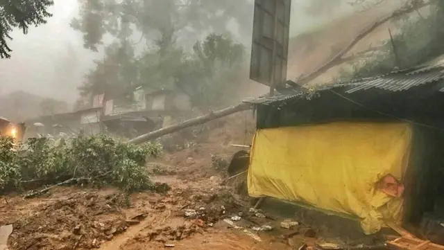 Penampakan longsor di Bogor