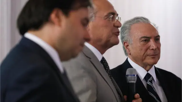 Rodrigo Maia, Renan Calheiros e Michel Temer