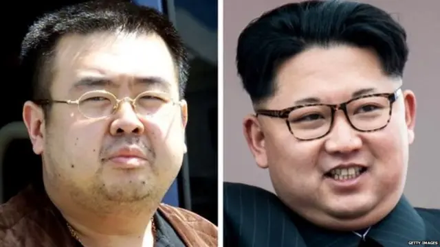 किम जोंग नाम (बाएं) , किम जोंग-उन