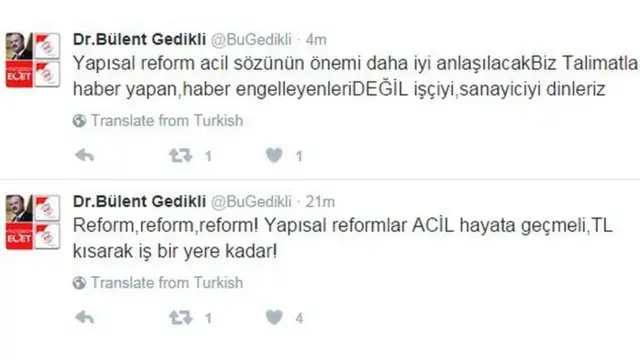 bülent gedikli tweet