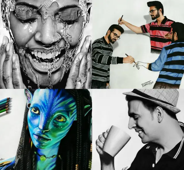 રોમીને દોરેલા કેટલાક સ્કેચ