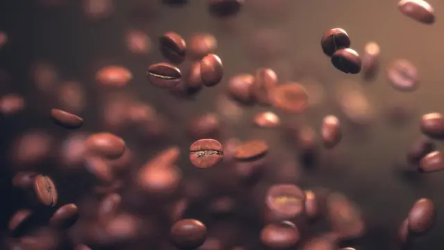 حبات البن المحمصة