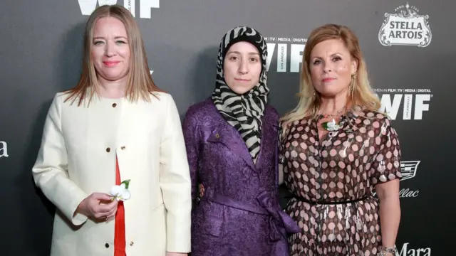 أماني بلور في حفل الاستقبال الذي سبق الأوسكار