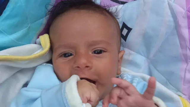 A photo of baby Jamal al-Kaferna soon after he was born in August 2023