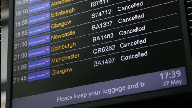 เที่ยวบินถูกยกเลิก