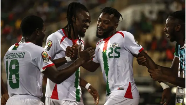 Burkina Faso players celebrate