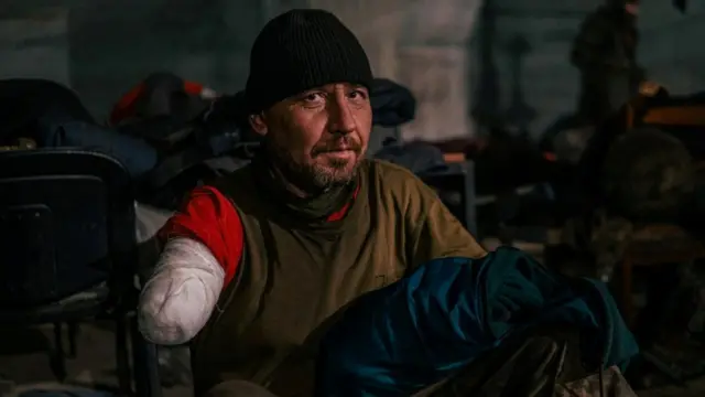 Wounded soldier inside the Azovstal steelworks