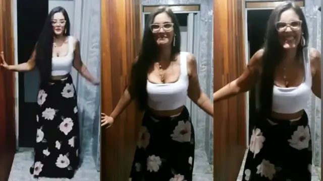 Secuencia de fotos de Raquel caminando.