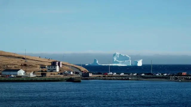 The first iceberg of the season passes the South Shore, also known as "Iceberg Alley", near Ferryland Newfoundland, Canada April 16, 2017.