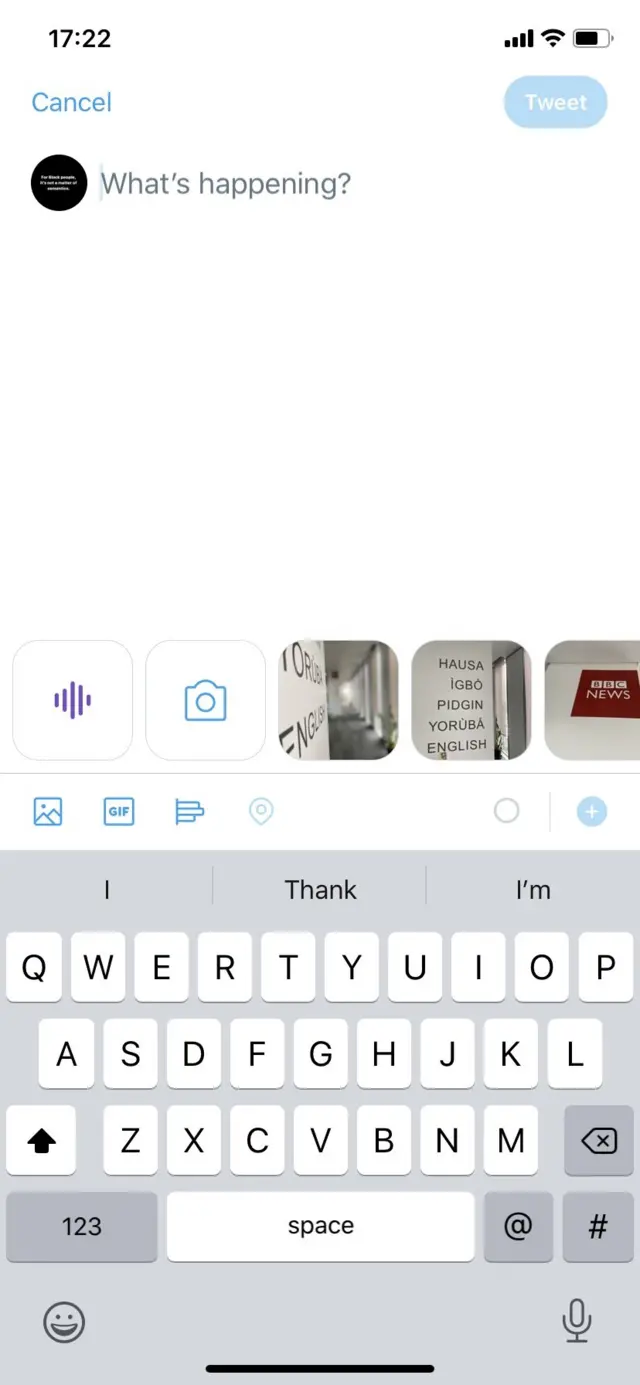 Screenshot of Twitter