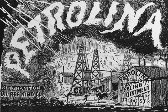 "Petrolina: el gran ungüento curativo de la naturaleza, vendido por boticarios".