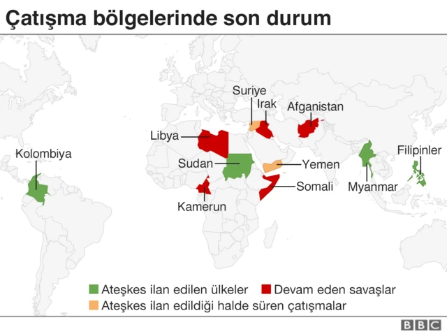Çatışmalar harita