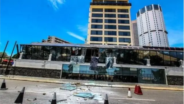 શ્રીલંકામાં કરાયેલા હુમલાની તસવીર