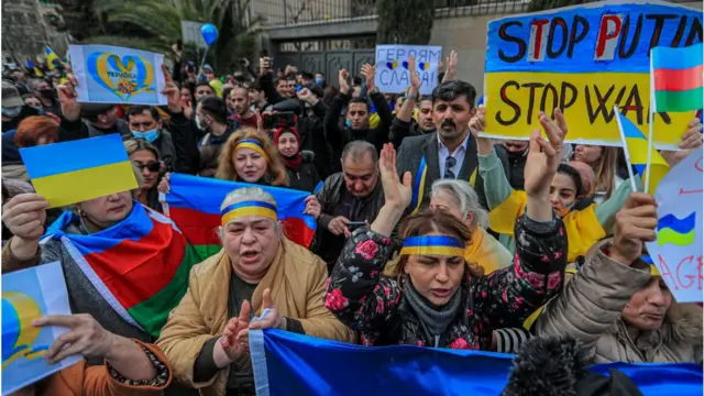 Ukrayna, Bakı, Azərbaycan, aksiya, nümayiş, Rusiya, müharibə,