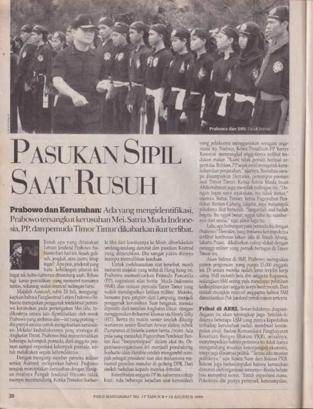 Muhidin M Dahlan, kliping, majalah, arsip, surat kabar, prabowo