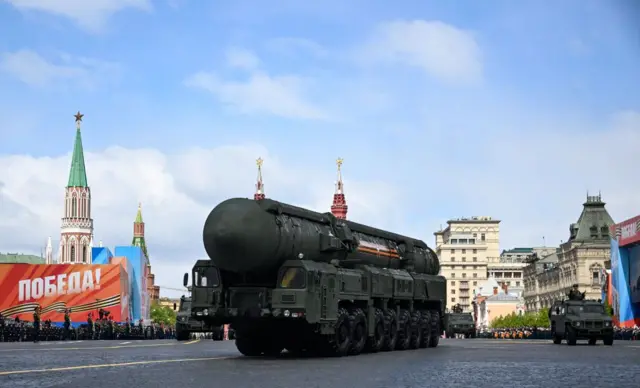 Un vehículo lanzamisiles ruso, en un desfile militar en Moscú. 