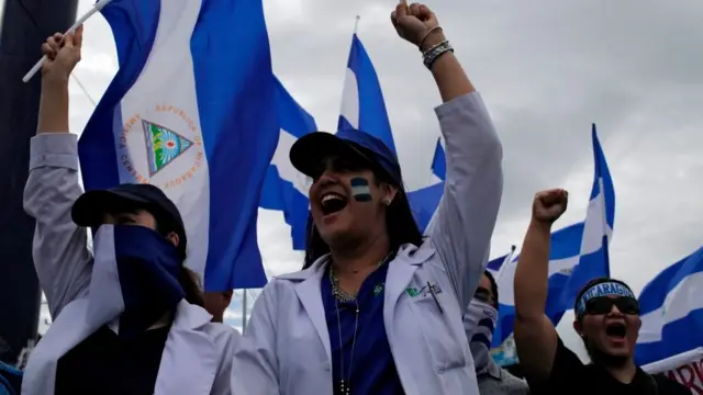 Protesta de médicos en Nicaragua