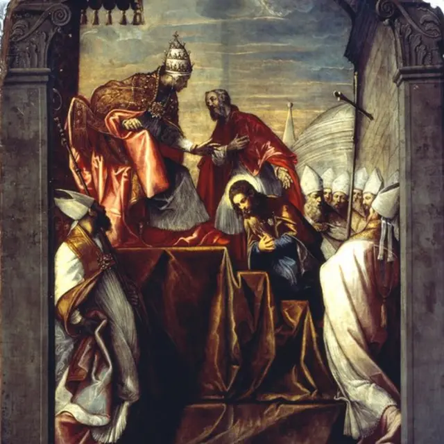 São Roque se apresentando ao papa,betboo lisanslı mıimagem feita por Tintoretto, no século 16