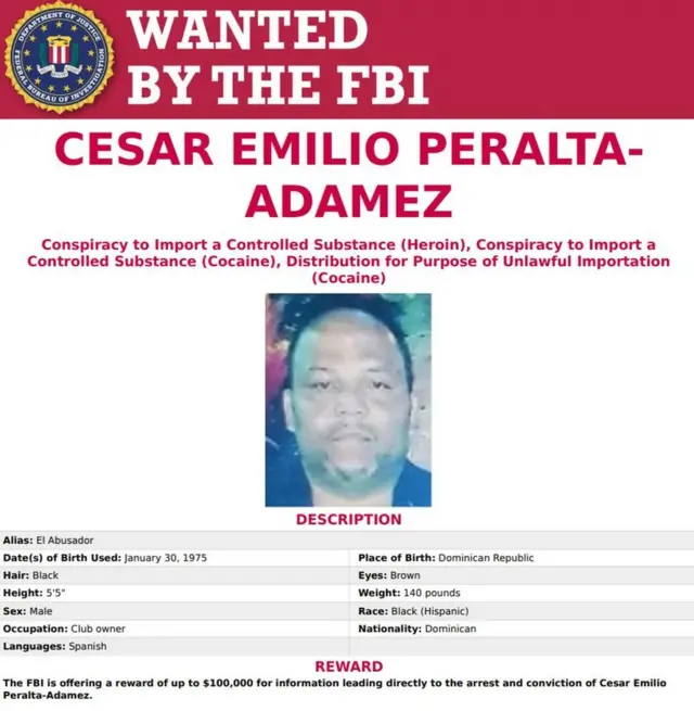 Peralta afiche del FBI