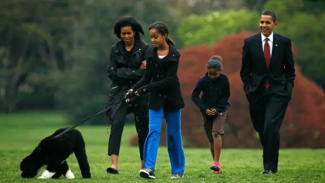 Família Obama e o cão Bo