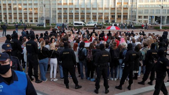 Во время демонстрации в Минске