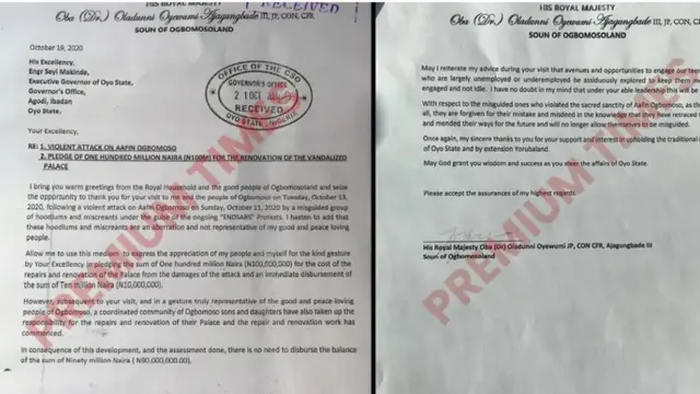 Aworan iwe ti Soun kọ si ijọba Makinde